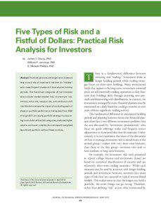 Five Types of Risk and a Fistful of Dollars: Practical Risk Analysis for Investors