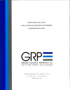 EL PASO COUNTY, TEXAS  TABLE OF CONTENTS Exhibit No. Page No. INDEPENDENT AUDITOR’S REPORT. .............................................................