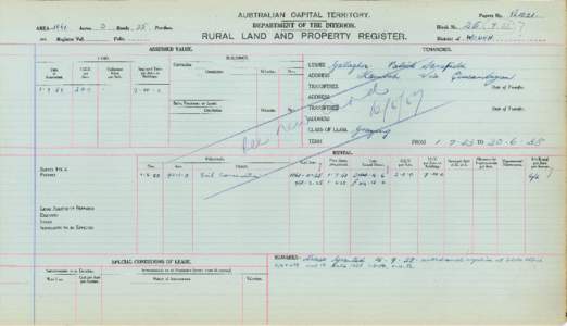 Department of the Interior Property and Tenancy Ledger