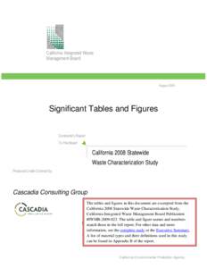 Significant Tables and Figures from California 2008 Statewide Waste Characterization Study
