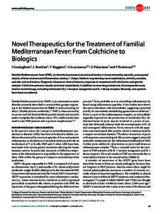 Novel Therapeutics for the Treatment of Familial Mediterranean Fever: From Colchicine to Biologics
