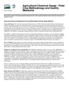 ISSN: 2166-983X  Agricultural Chemical Usage - Field Crop Methodology and Quality Measures