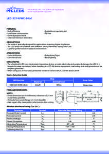 производство, поставки светодиодов и светодиодных изделий LED-3214UWC-20cd  FEATURES