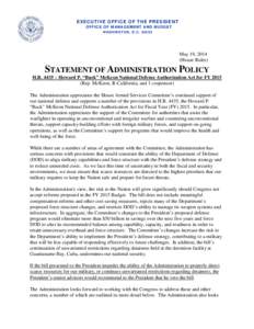 Statement of Administration Policy on H.R[removed]Howard P. 