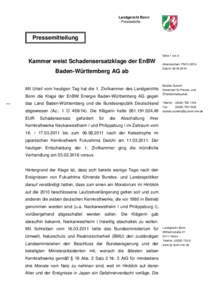 Microsoft Word - PressemitteilungvomLandgericht Bonn Klageabweisung im EnBW-Verfahren, Az. 1 Odocx