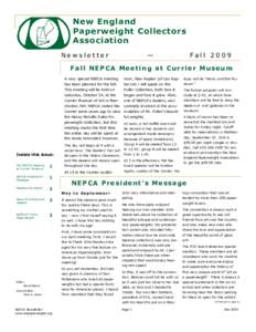 New England Paperweight Collectors Association Newsletter  —
