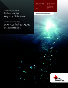 Canadian Journal of  Fisheries and Aquatic Sciences Journal canadien des