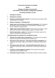 Accounts Commission agenda 15 January 2015
