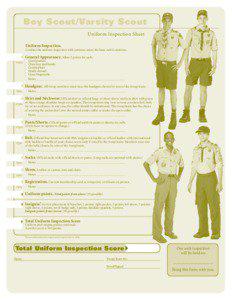 Boy Scout/Varsity Scout Uniform Inspection Sheet Uniform Inspection.