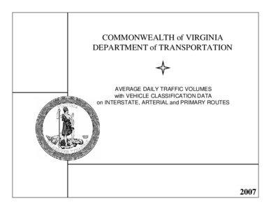 COMMONWEALTH of VIRGINIA DEPARTMENT of TRANSPORTATION