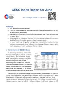 CESC Index Report for June China Exchanges Services Co Ltd (CESC) Highlights  