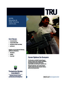 TRU (ESTR) Education & Skills Training CERTIFICATE