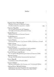 Indice  Eugenio Amato, Ilaria Ramelli Filosofia rhetoricans in Niceforo Cumno: l’inedito trattato Sui corpi primi e semplici