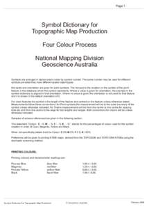 Page 1  Symbol Dictionary for Topographic Map Production Four Colour Process National Mapping Division