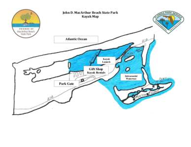 John D. MacArthur Beach State Park Kayak Map Atlantic Ocean  Kayak