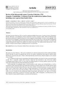 Review of the fish-parasitic genus Cymothoa Fabricius, 1793 (Isopoda, Cymothoidae, Crustacea) from the southwestern Indian Ocean, including a new species from South Africa