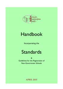 Handbook Incorporating the Standards & Guidelines for the Registration of