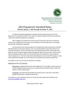 Ohio Department of Transportation Office of Equipment Management 1620 West Broad Street Columbus, OH[removed]Equipment Standard Rates