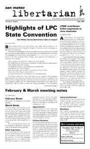 The journal for San Mateo County Libertarians  VOLUME 11, ISSUE 2 APRIL 2001