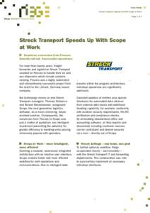 Case Study Streck Transport Speeds Up With Scope at Work Page 1 of 2 Ri ege Sof tware I n te r na ti o n a l