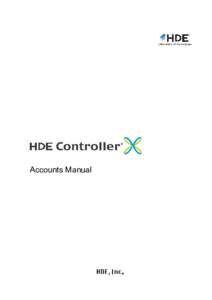 Accounts Manual  2 HDE Controller X Accounts Manual