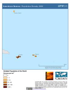 GPW [v3]  American Samoa: Population Density, 2000 Swains Island  Tutuilla