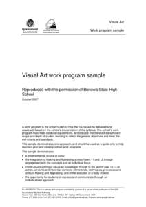 Visual Arts (2007): Work program sample 2