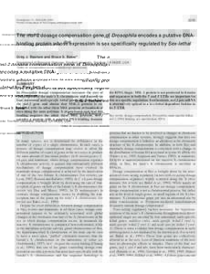 Development 121, Printed in Great Britain © The Company of Biologists LimitedThe msl-2 dosage compensation gene of Drosophila encodes a putative DNAbinding protein whose expression is sex sp