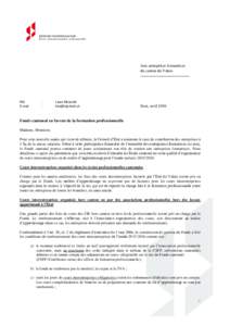 Aux entreprises formatrices du canton du Valais Réf. E-mail