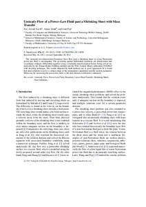 Unsteady Flow of a Power–Law Fluid past a Shrinking Sheet with Mass Transfer Nor Azizah Yacoba , Anuar Ishakb , and Ioan Popc a b c