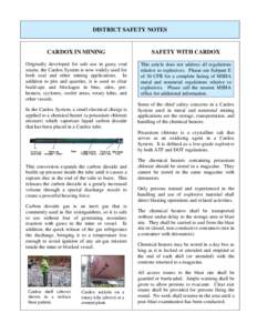 Mine Safety and Health Administration (MSHA) – MNM South Central District - District Safety & Health Notes - Cardox in Mining