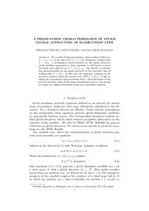 A PERMUTATION CHARACTERIZATION OF STURM GLOBAL ATTRACTORS OF HAMILTONIAN TYPE BERNOLD FIEDLER, CARLOS ROCHA, AND MATTHIAS WOLFRUM Abstract. We consider Neumann boundary value problems of the form ut = uxx + f on the inte