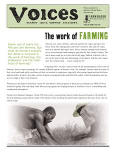 The newsletter for partners of Farm Radio International March 2008, NO. 83