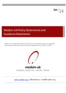 Medsin-UK Policy Statements and Guidance Statements