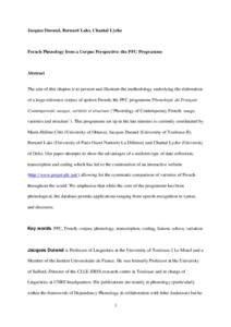 Linguistics / Phonetics / French phonology / Phonology / Transcription / Palatal approximant / Liaison / Schwa / Cognitive linguistics / Close-mid front unrounded vowel / Close back rounded vowel / Phonologie du Franais Contemporain