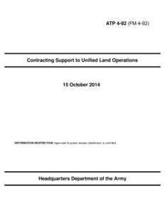 ATP[removed]FM[removed]Contracting Support to Unified Land Operations 15 October 2014