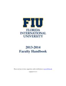 [removed]Faculty Handbook Please send any revisions, suggestions, and/or modifications to [removed] Updated[removed]