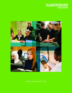 ANNUAL REPORT 2013–2014  Algonquin College | Annual Report 2013–2014 1