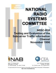 Consumer Electronics Association / Technology / Electronic engineering / Electronics / Standards organizations / National Radio Systems Committee / National Association of Broadcasters
