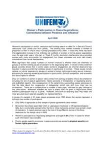 Microsoft Word - UNIFEM handout.Women in peace processes Brief April[removed]doc