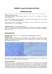 Alien Invasive Species Profile (factsheet)