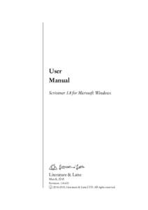 User Manual Scrivener 1.8 for Microsoft Windows Literature & Latte March, 2015