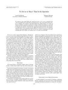 Journal of Personality and Social Psychology 2003, Vol. 85, No. 6, 1193–1202 Copyright 2003 by the American Psychological Association, Inc[removed]/$12.00 DOI: [removed][removed]