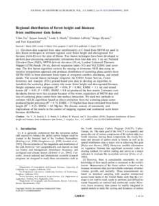 JOURNAL OF GEOPHYSICAL RESEARCH, VOL. 115, G00E12, doi:[removed]2009JG000995, 2010  Regional distribution of forest height and biomass from multisensor data fusion Yifan Yu,1 Sassan Saatchi,2 Linda S. Heath,3 Elizabeth La