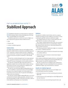 APPROACH-AND-LANDING ACCIDENT REDUCTION  TOOL KIT fsf alar briefing note 7.1