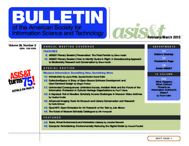 BULLETIN of the American Society for Information Science and Technology Volume 38, Number 3
