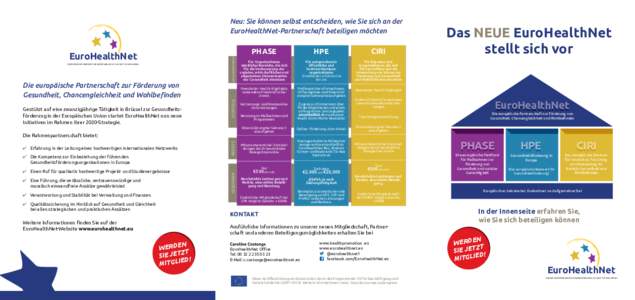 EUROPEAN PARTNERSHIP FOR IMPROVING HEALTH, EQUITY & WELLBEING  Die europäische Partnerschaft zur Förderung von Gesundheit, Chancengleichheit und Wohlbefinden Gestützt auf eine zwanzigjährige Tätigkeit in Brüssel zu