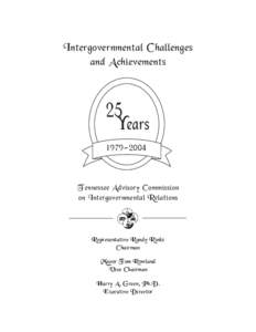 Intergovernmental Challenges and Achievements 25  Years