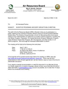 Air Resources Board Mary D. Nichols, Chairman 9480 Telstar • Avenue, Suite 4 El Monte, California 91731 • www.arb.ca.gov  Linda S. Adams