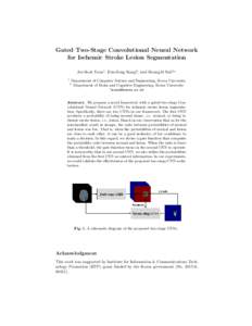 Gated Two-Stage Convolutional Neural Network for Ischemic Stroke Lesion Segmentation Jee-Seok Yoon1 , Eun-Song Kang2 , and Heung-Il Suk2,? 1 2